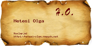 Hetesi Olga névjegykártya